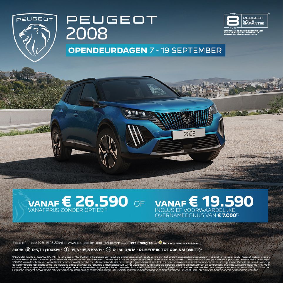 Opendeurdagen Peugeot Vanbussel 7 - 19 september